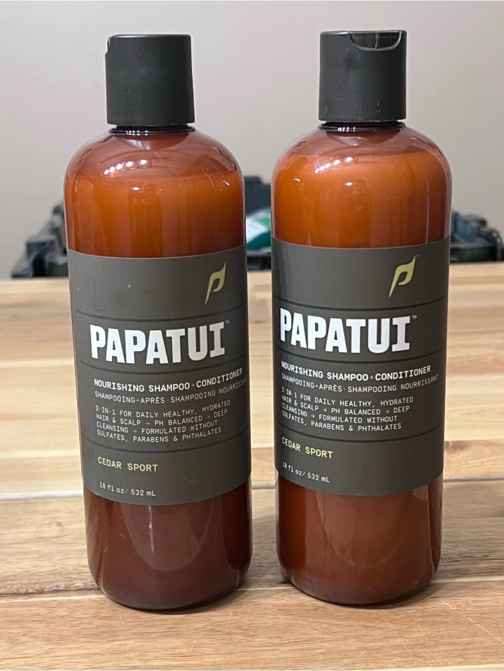 2PK Papatui Nourishing Men's Shampoo+Conditioner 2-in-1 Cedar Sport - 18 fl oz